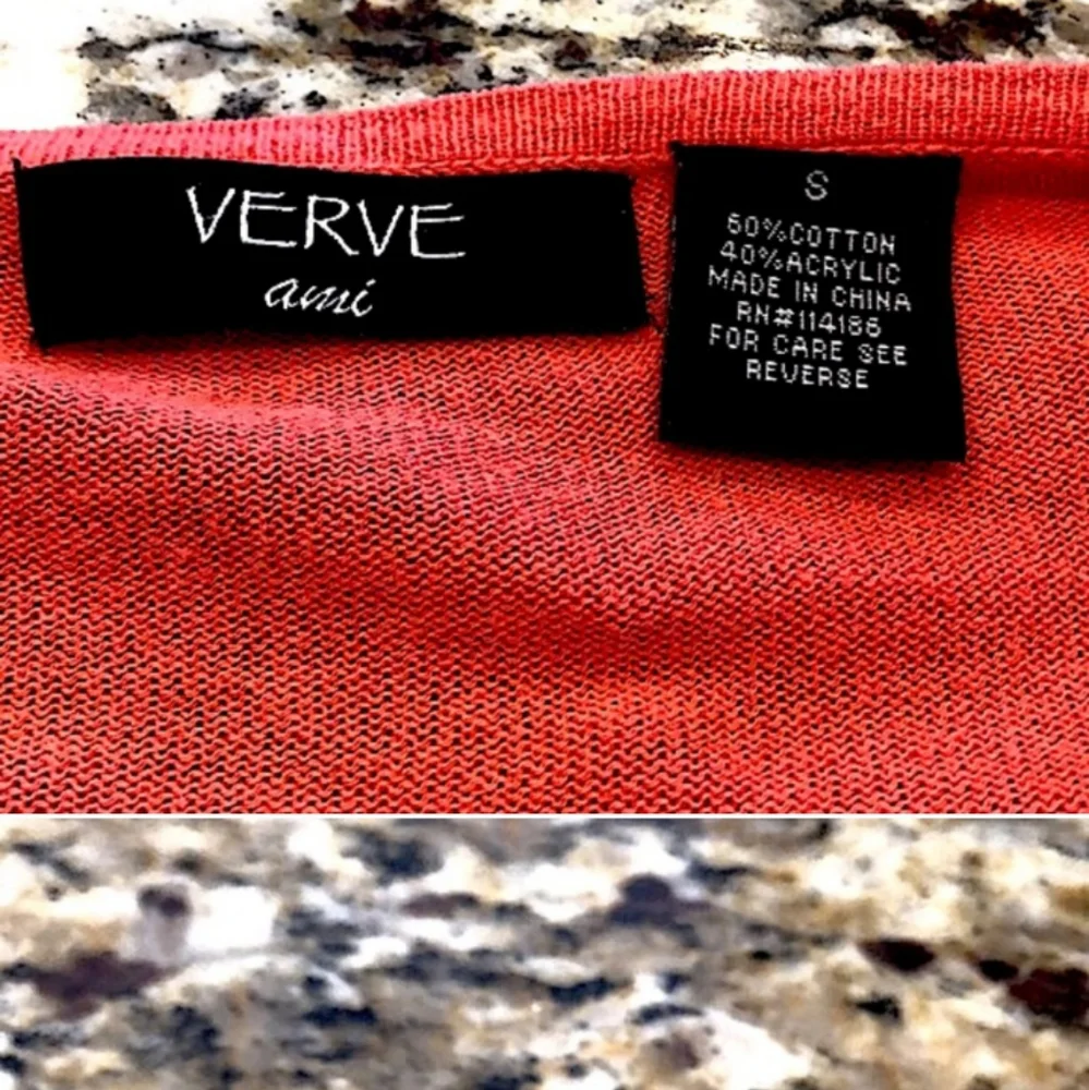 3/$35 Verve orange/white striped flutter front open cardigan - Picture 5 of 8